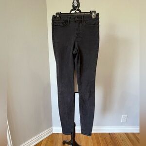 Athleta SIze 2 Tall Black Denim Skinny Jeans rocker concert emo street wear